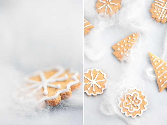 gingerbread round and spruce-shaped cookies