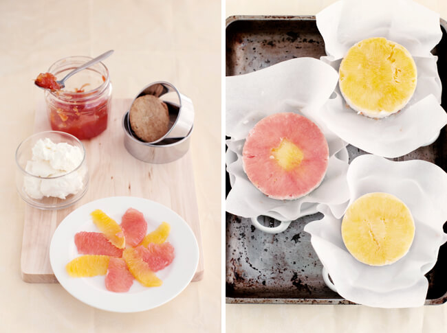 photography of ingredients for making grapefruit and orange tians
