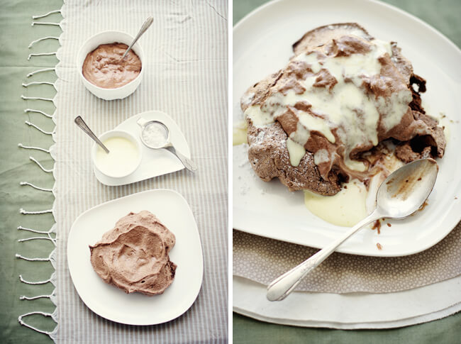 Daring Bakers' Chocolate Pavlovas with Chocolate Mascarpone Mousse